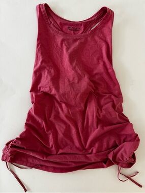 Athleta Women’s Pink Tank Top With Side Ruching, Size L, Athletic Gym Hike Run